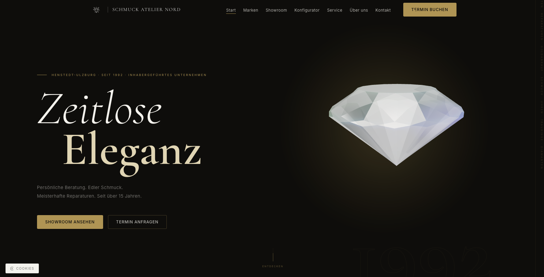 Schmuck Atelier Nord Website Screenshot