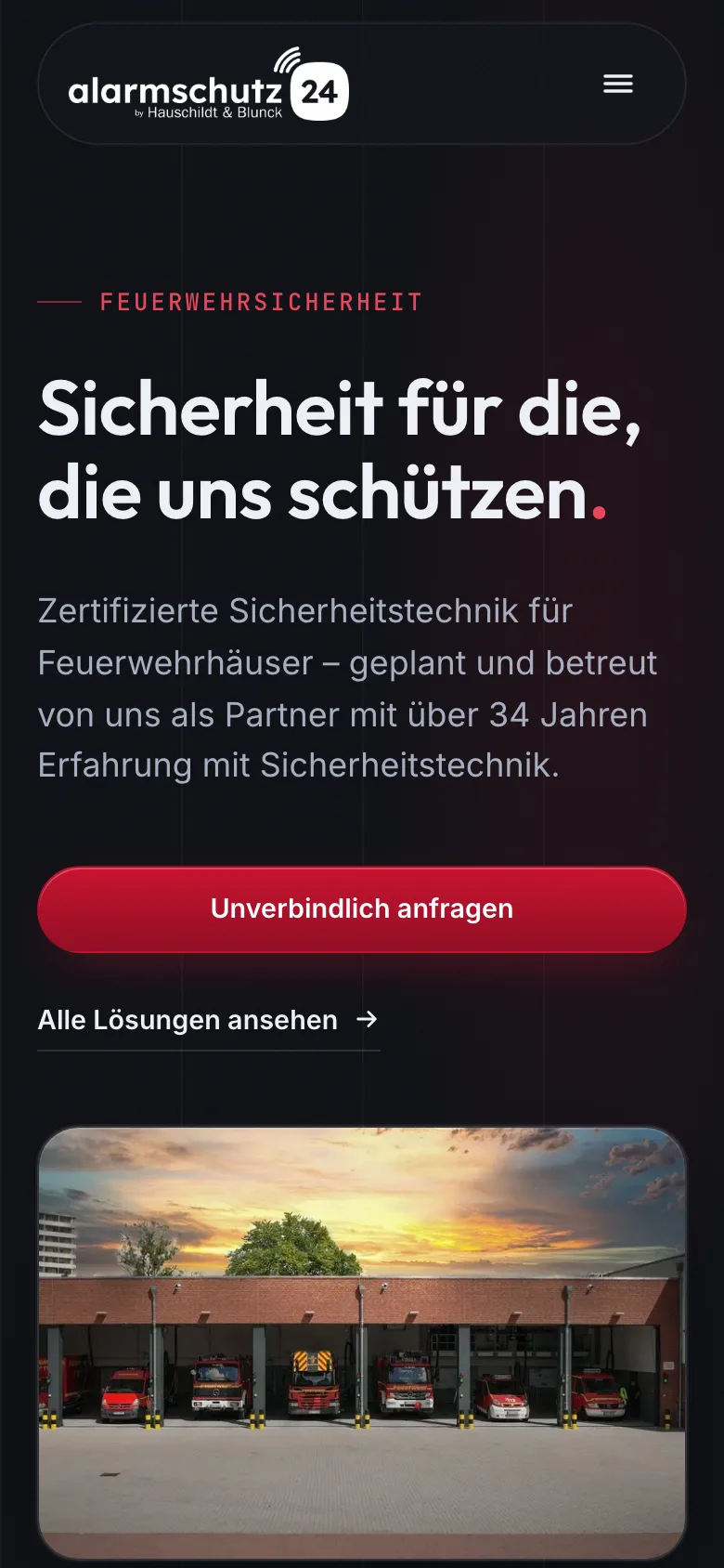 Feuerwehrsicherheit — Mobile-Ansicht