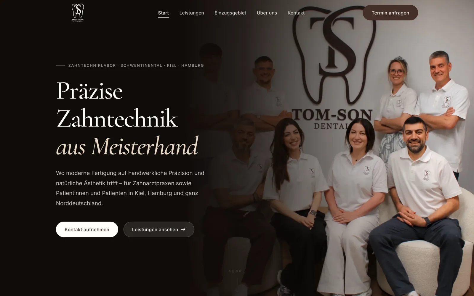 Tomson Dental — Desktop-Ansicht